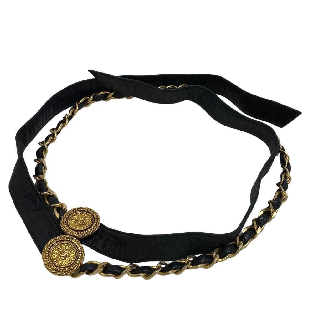CHANEL Cocomark belt black ladies